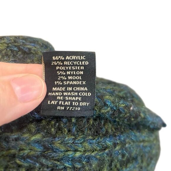 Pronto uomo wool blend winter hat green blue - Picture 4 of 4